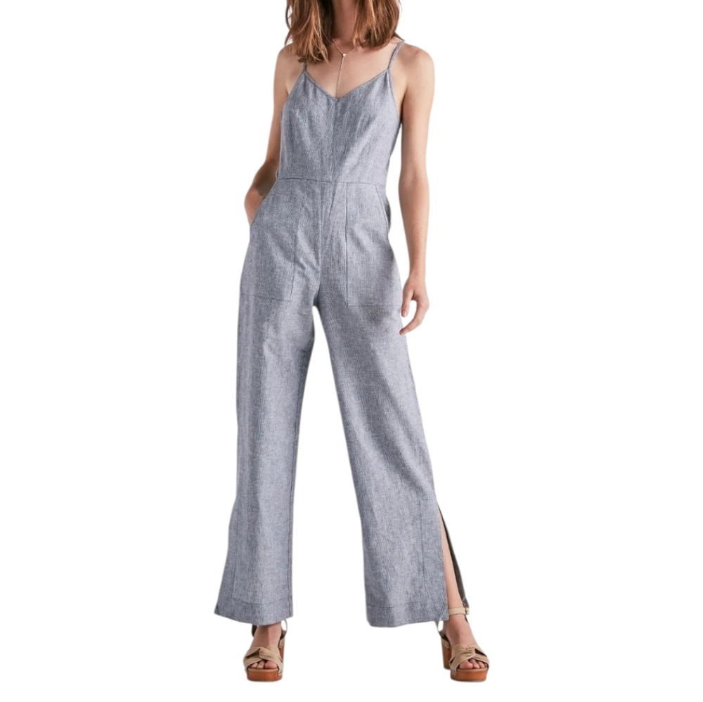 Lucky Brand Easy Stripe Jumpsuit Blue